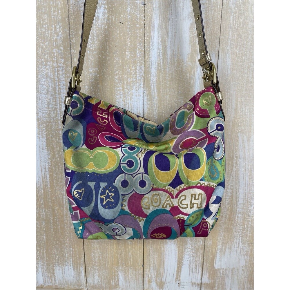Coach Poppy Collection Signature Graffiti 1941 Cross Body Bag Colorful *read - Picture 6 of 16